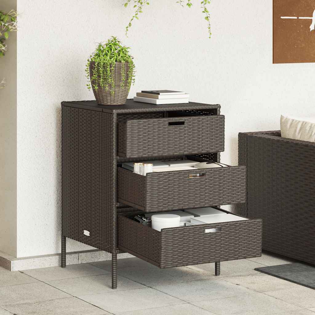 Garden Storage Cabinet Poly Rattan