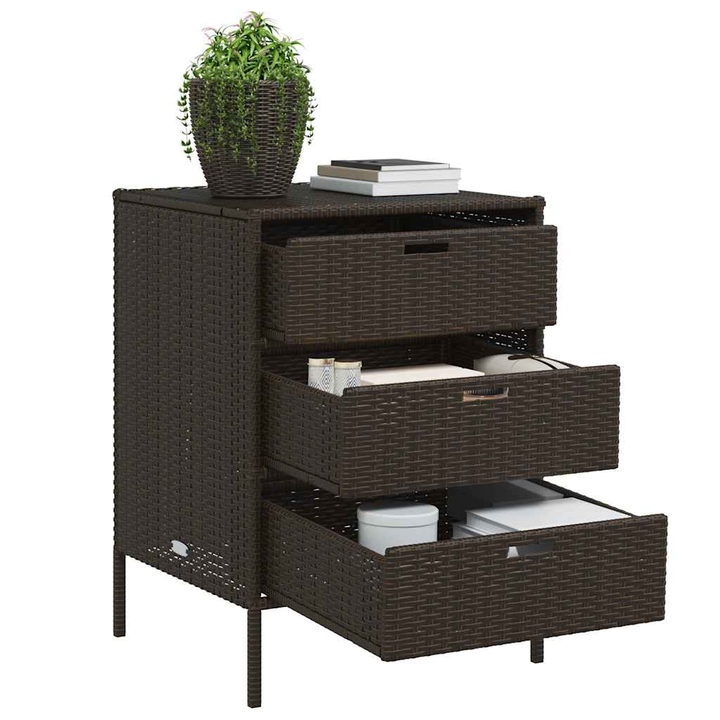 Garden Storage Cabinet Poly Rattan