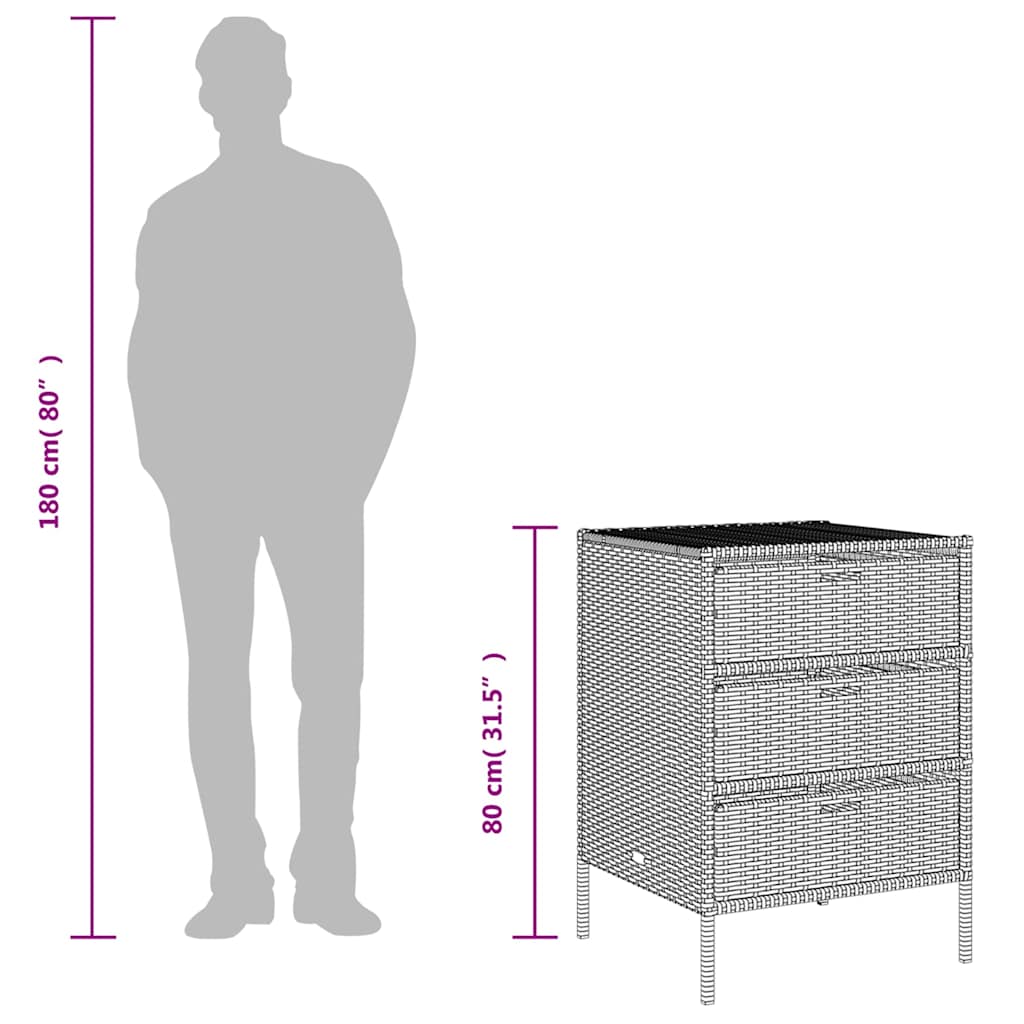 Garden Storage Cabinet Poly Rattan