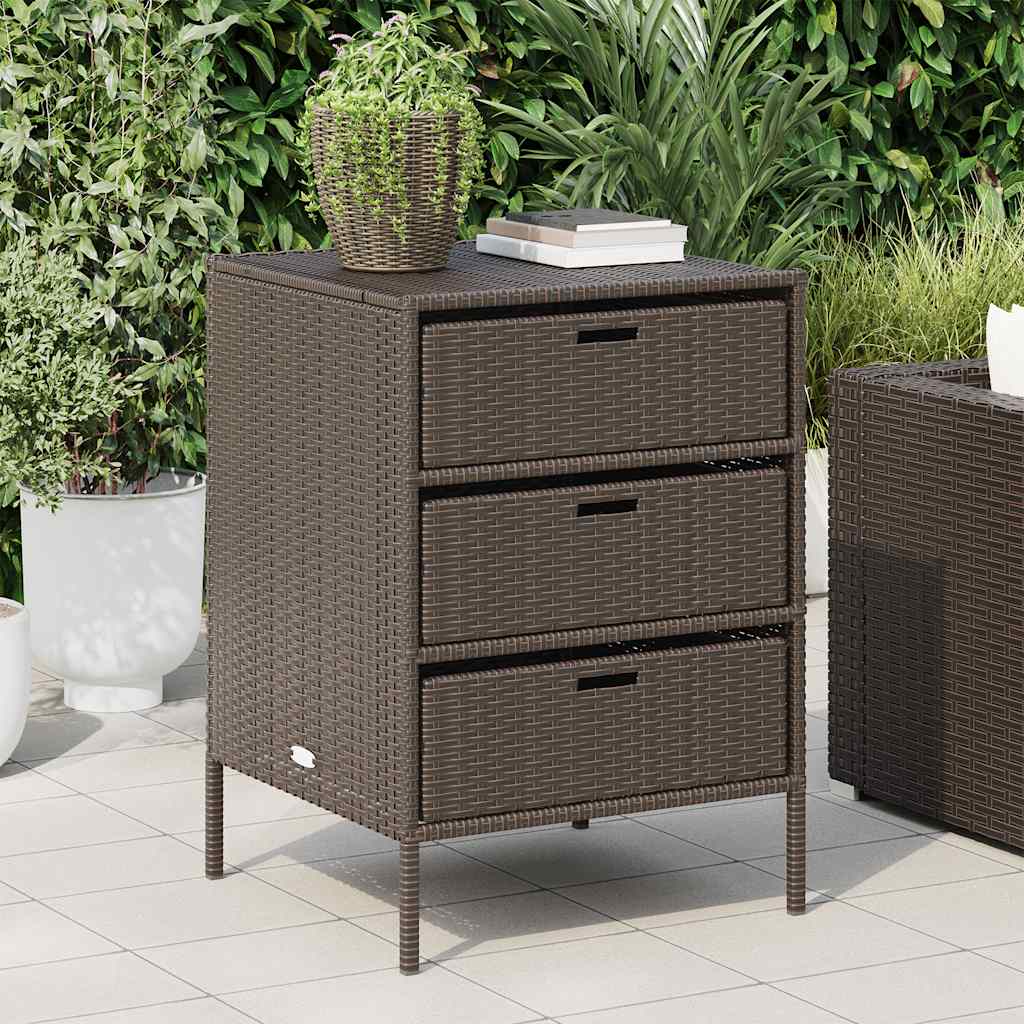 Garden Storage Cabinet Poly Rattan