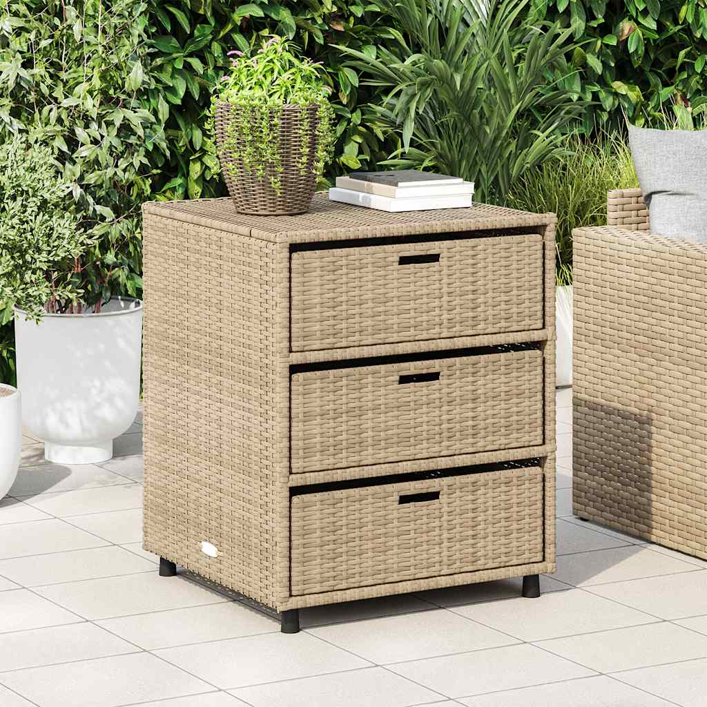 Garden Storage Cabinet Poly Rattan