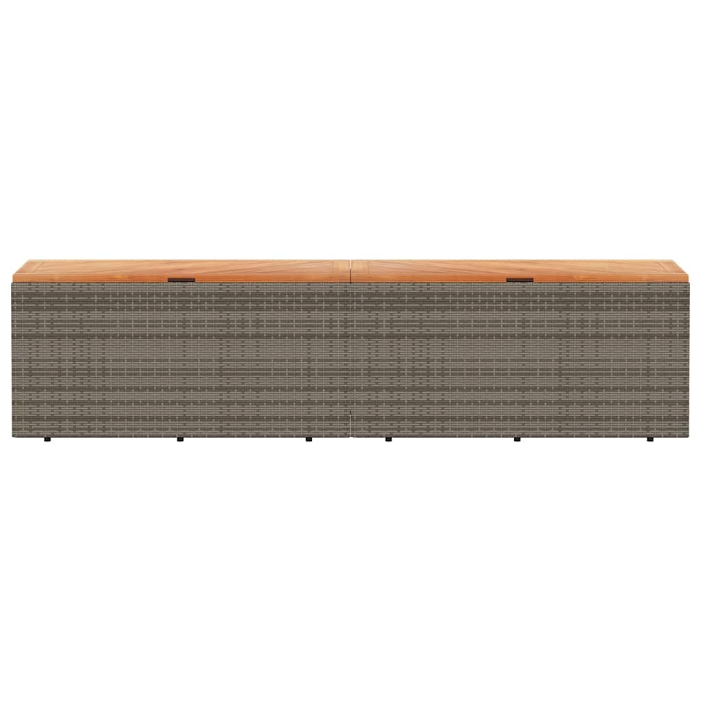 Garden Storage Box Poly Rattan Acacia Wood