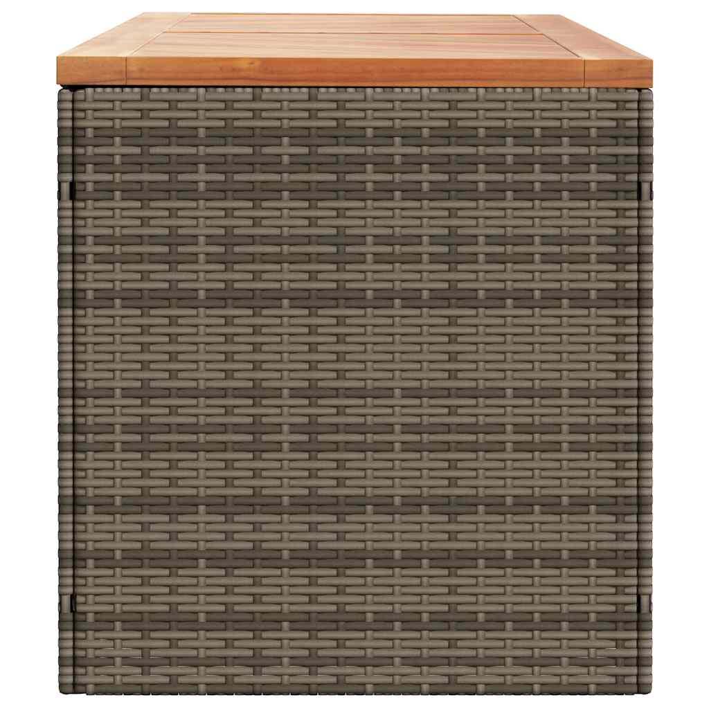 Garden Storage Box Poly Rattan Acacia Wood