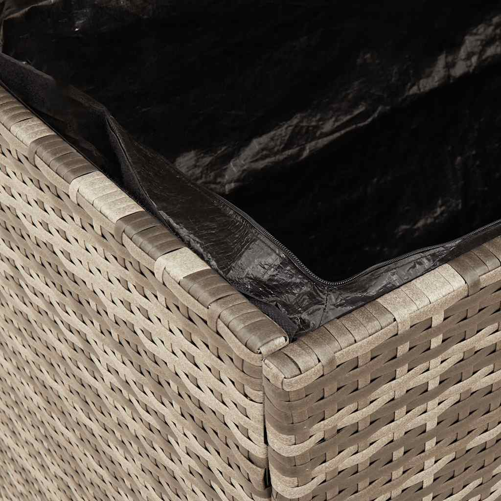 Garden Storage Box Poly Rattan Acacia Wood