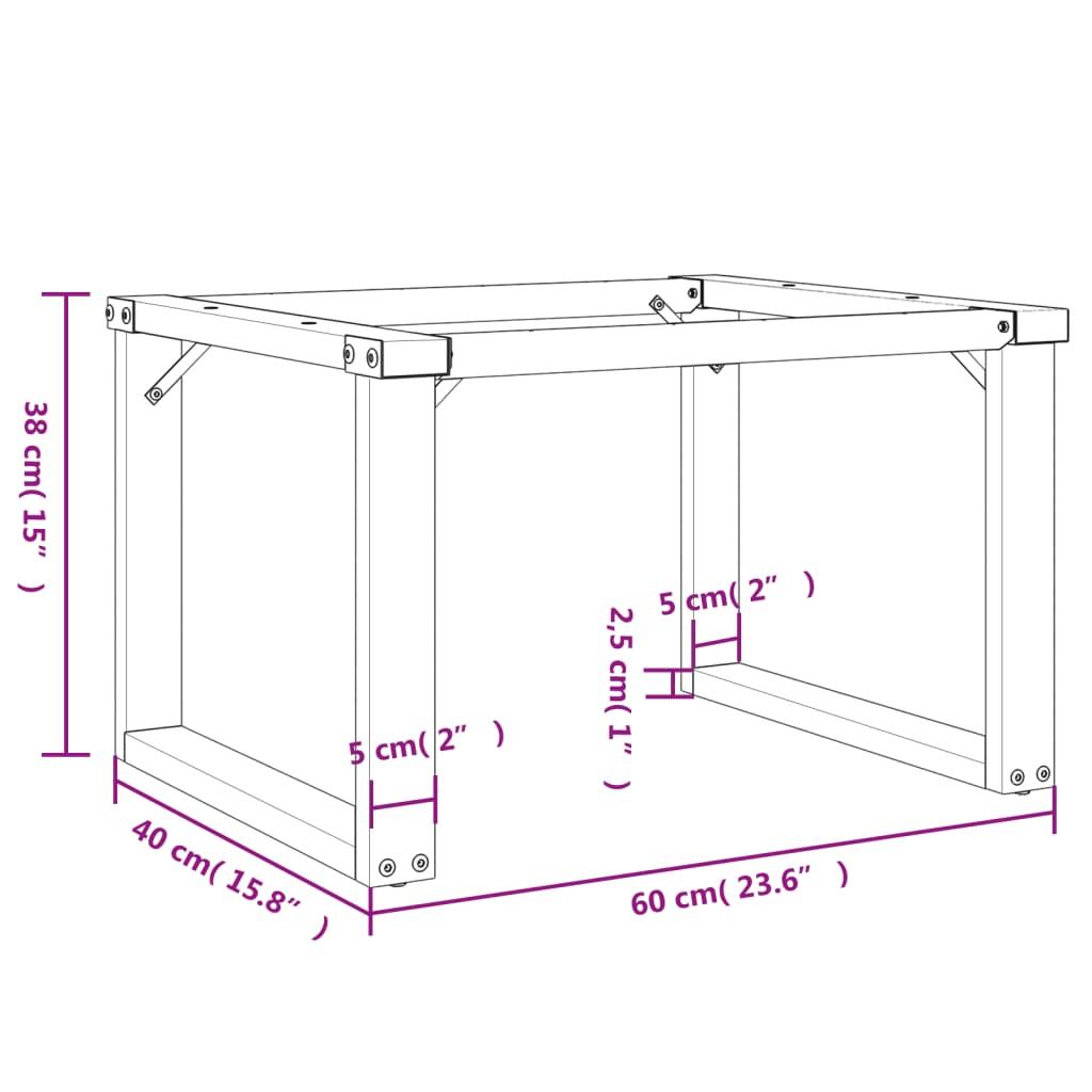 Coffee Table Legs O-Frame 60X40X38 Cm Steel