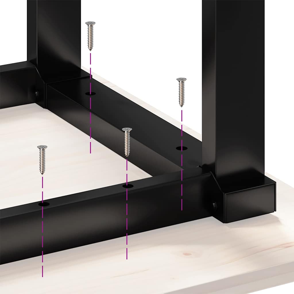 Table Legs Coffee O Frame Steel 70x60x43cm Industrial Heavy Duty Black LED 70 cm