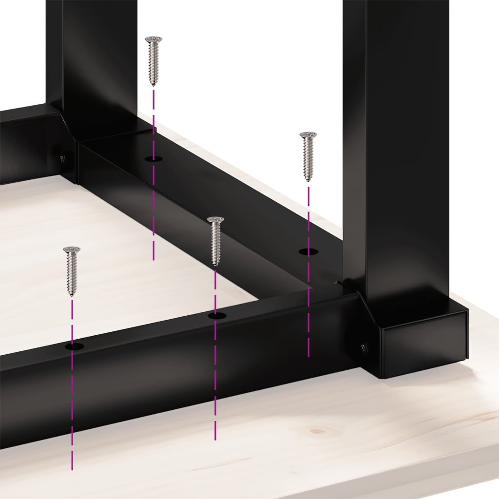 Table Legs Coffee O-Frame 70X30X43 Cm Steel Black Powder-coated steel LED 70 cm