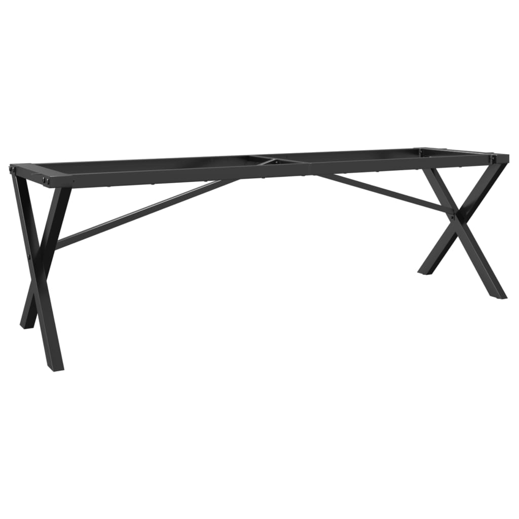 Table Legs Coffee X-Frame 140X30X43 Cm Steel Black Powder-coated steel LED 140 c