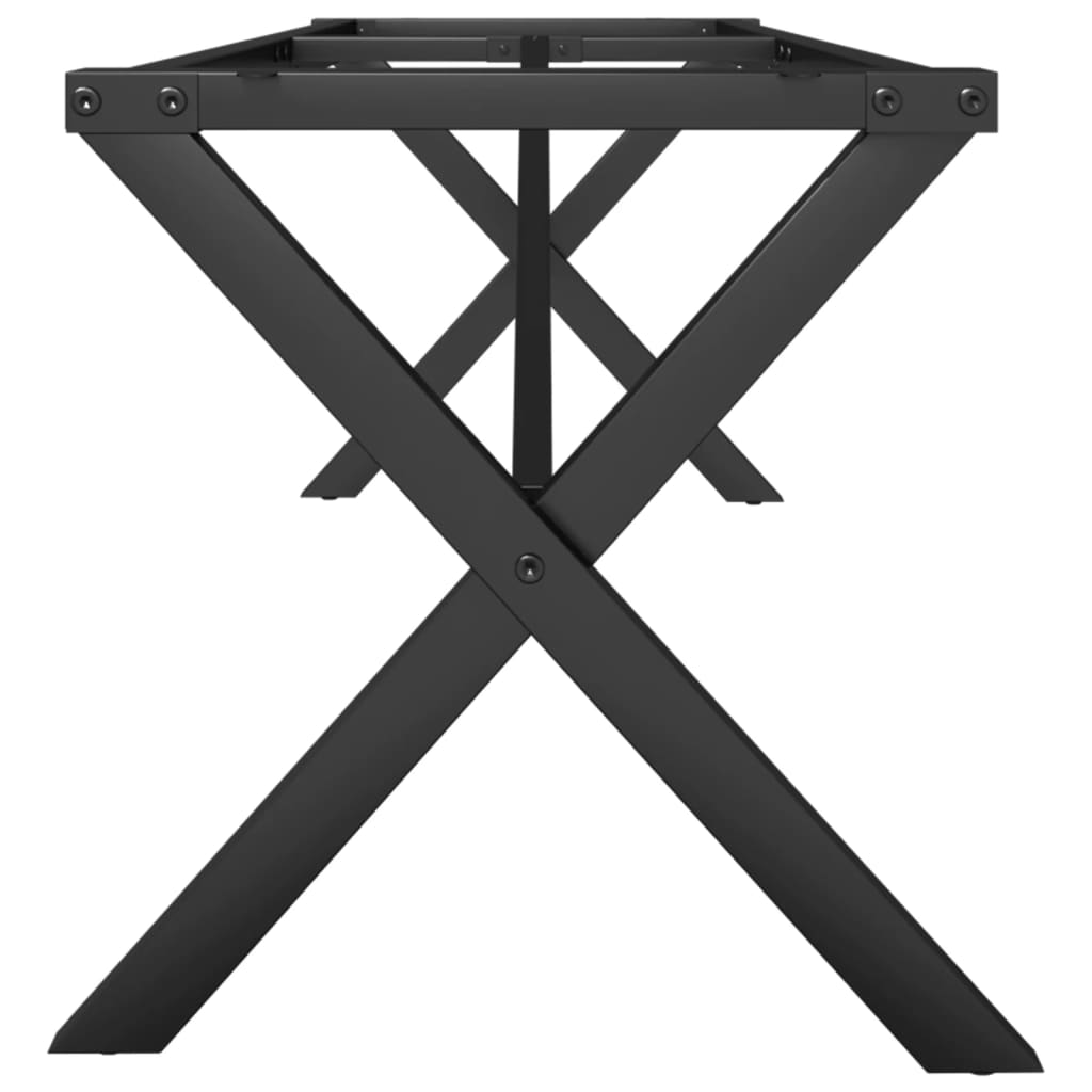 Table Legs Coffee X-Frame 140X30X43 Cm Steel Black Powder-coated steel LED 140 c