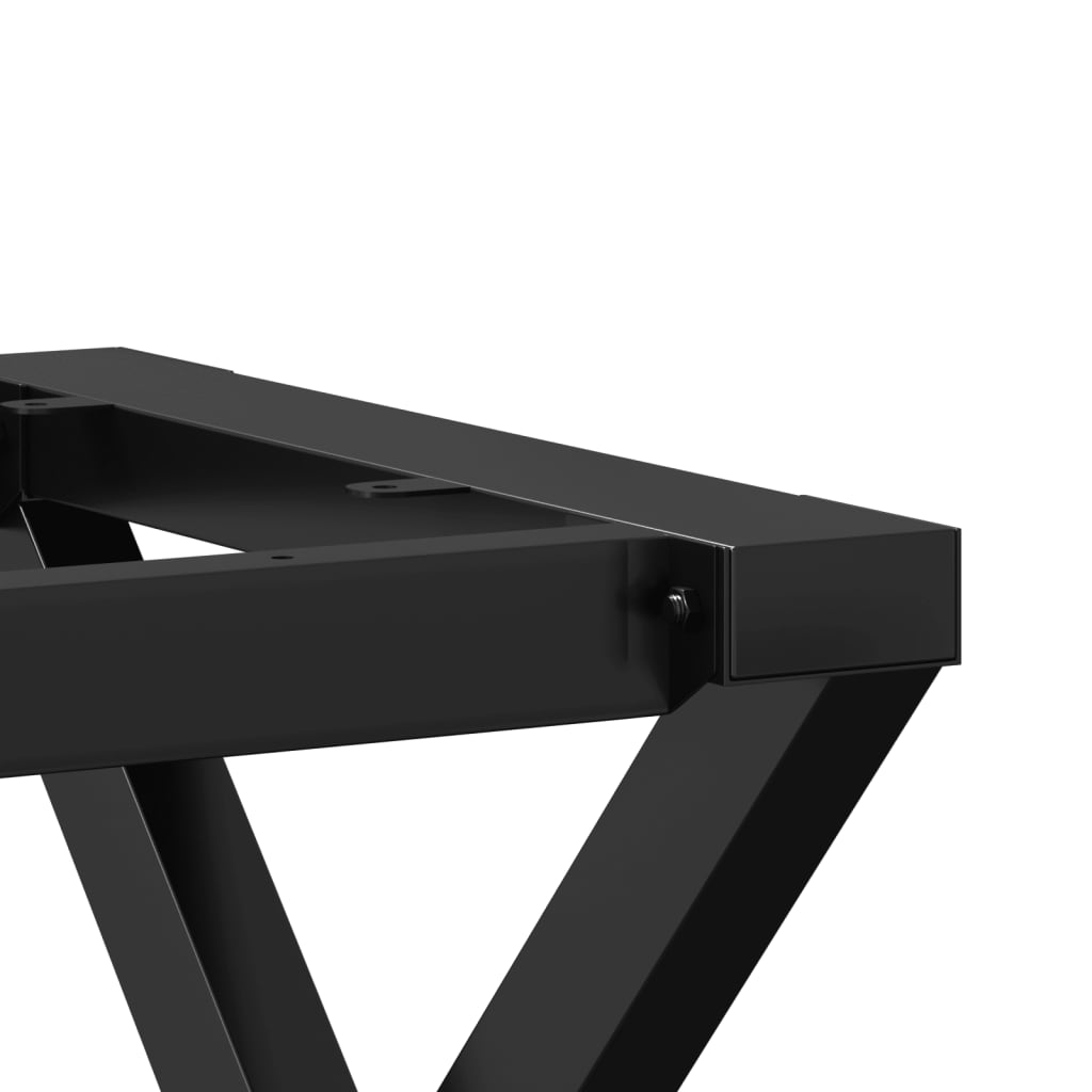 Table Legs Coffee X-Frame 140X30X43 Cm Steel Black Powder-coated steel LED 140 c