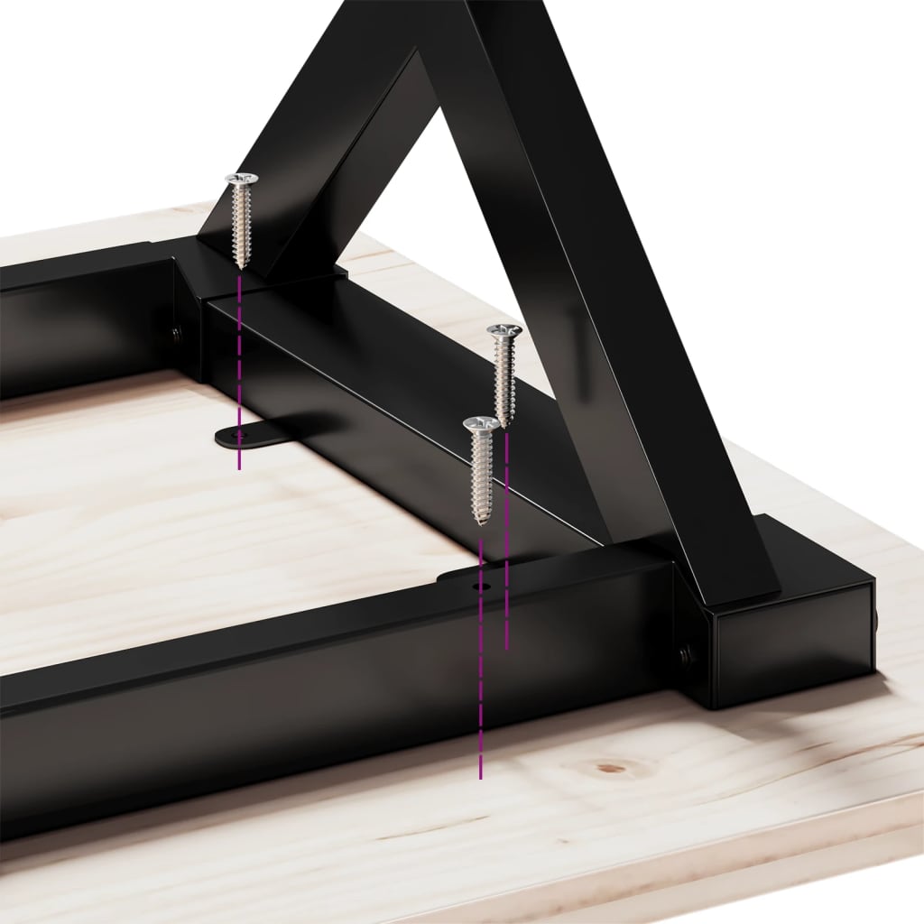Table Legs Coffee X-Frame 140X30X43 Cm Steel Black Powder-coated steel LED 140 c