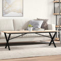 Table Legs Coffee X-Frame 140X30X43 Cm Steel Black Powder-coated steel LED 140 c