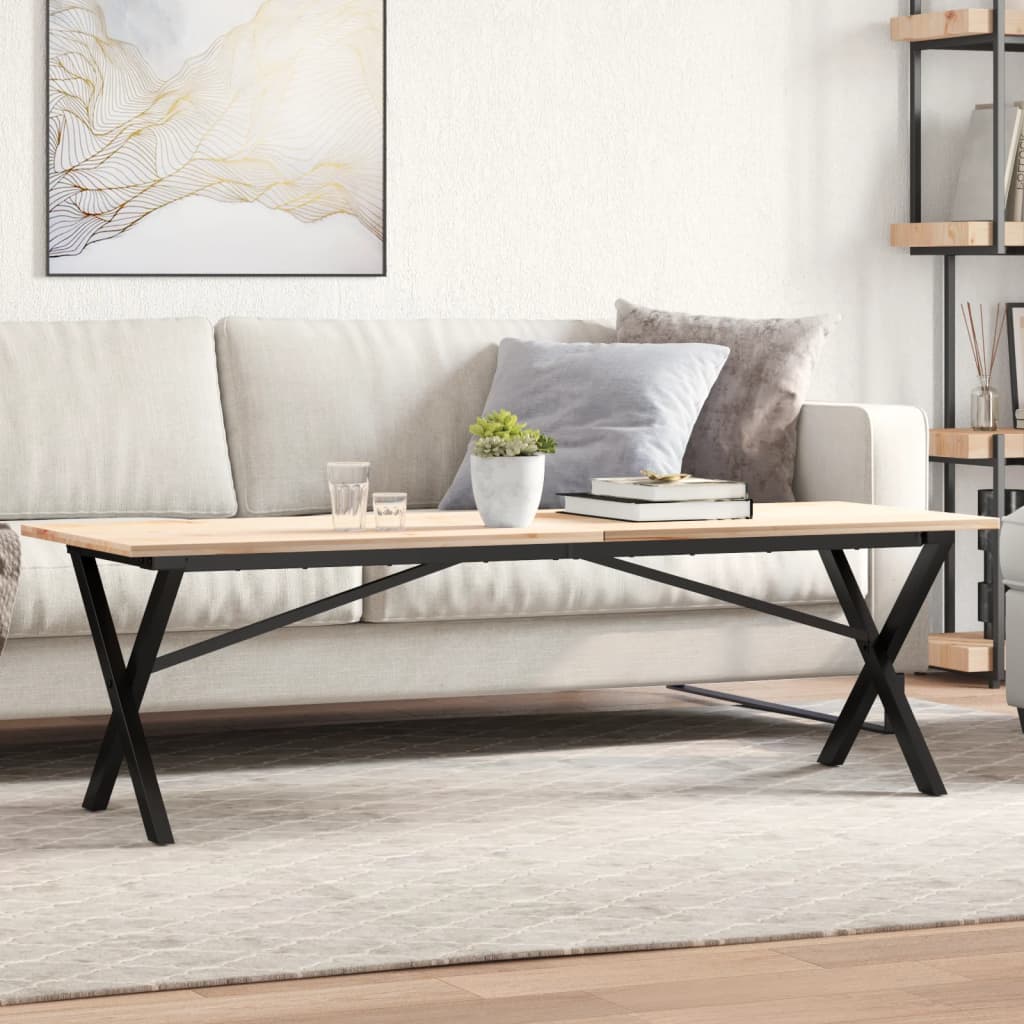 Table Legs Coffee X-Frame 140X30X43 Cm Steel Black Powder-coated steel LED 140 c