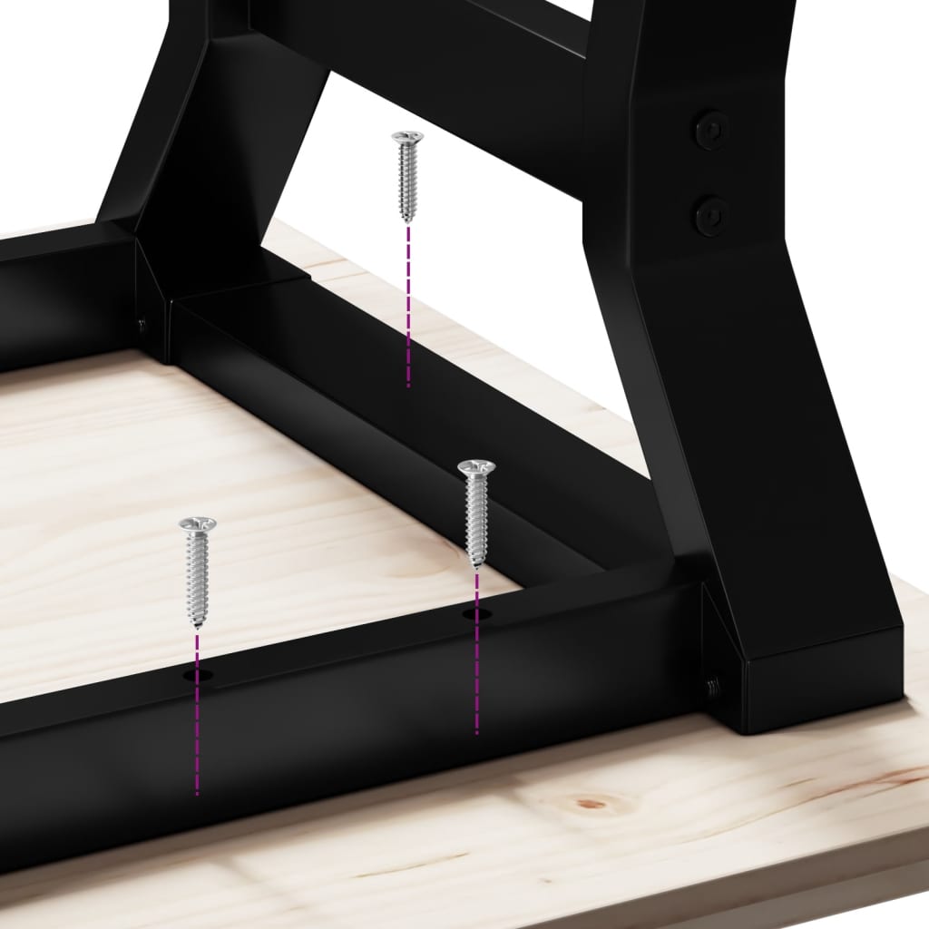 Table Legs Coffee Y-Frame 60X40X38 Cm Steel Black Powder-coated steel LED 60 cm
