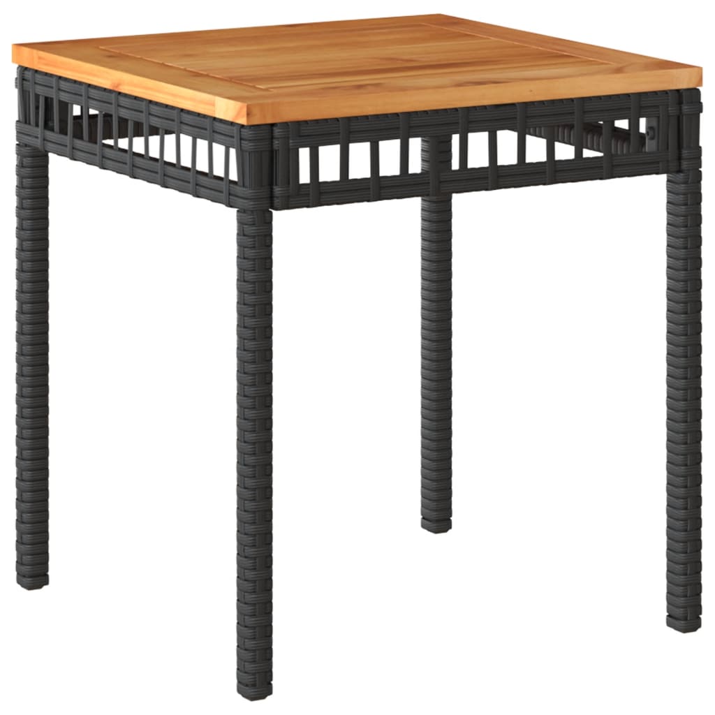 Garden Table 38X38X42 Cm Poly Rattan Acacia Wood