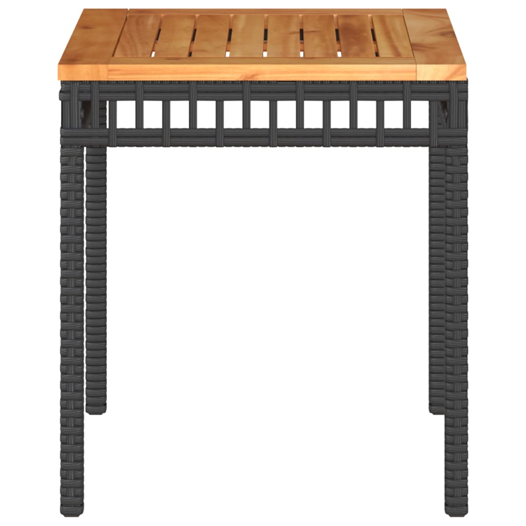 Garden Table 38X38X42 Cm Poly Rattan Acacia Wood