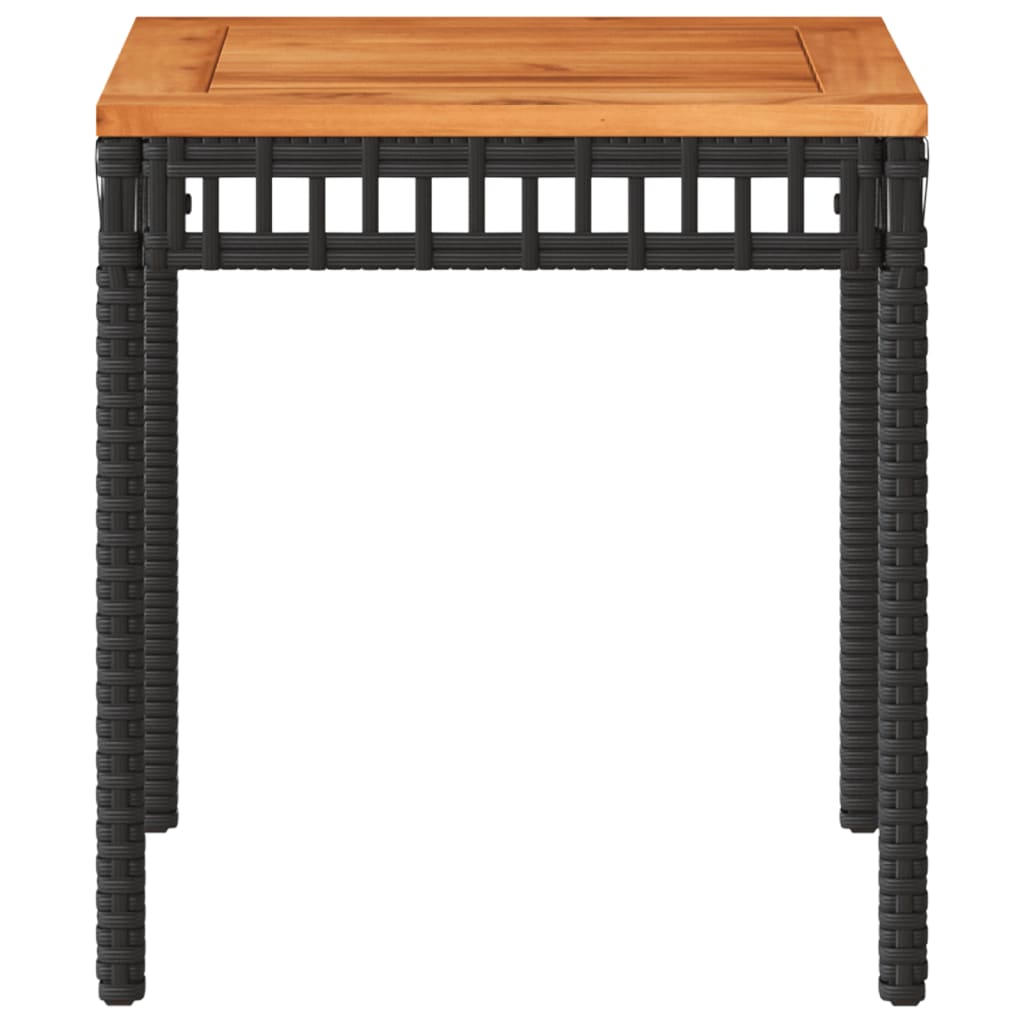 Garden Table 38X38X42 Cm Poly Rattan Acacia Wood