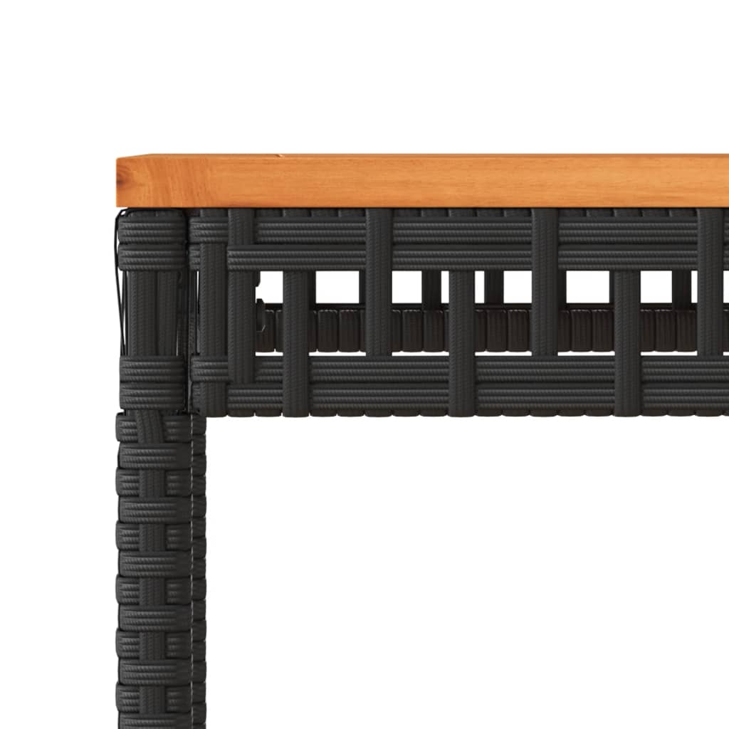 Garden Table 38X38X42 Cm Poly Rattan Acacia Wood