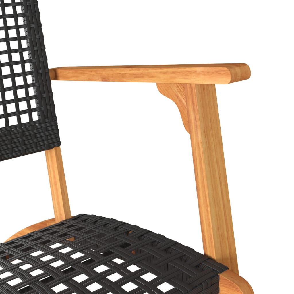 Garden Chairs 2 Pcs Poly Rattan And Acacia Wood