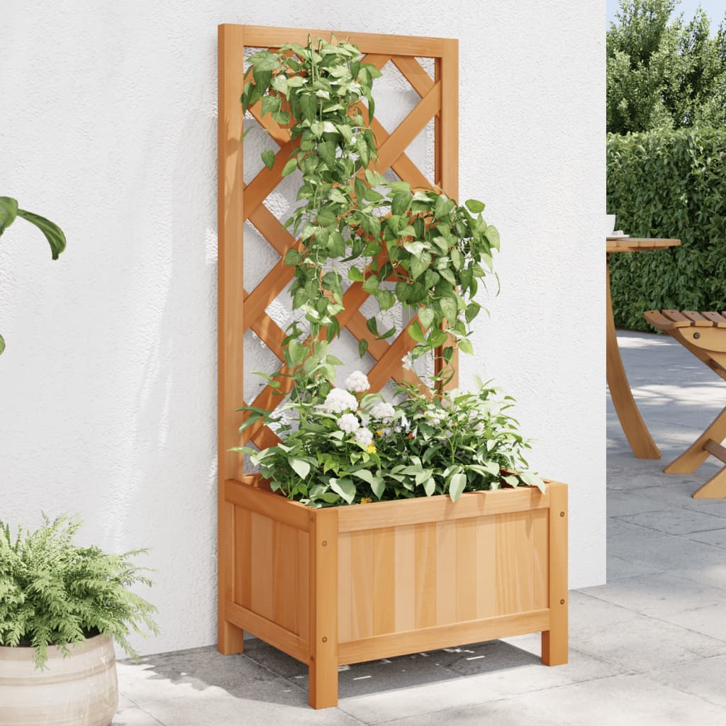 Planter With Trellis Solid Wood Fir