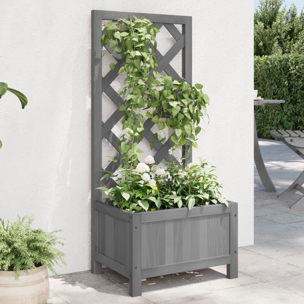 Planter With Trellis Solid Wood Fir