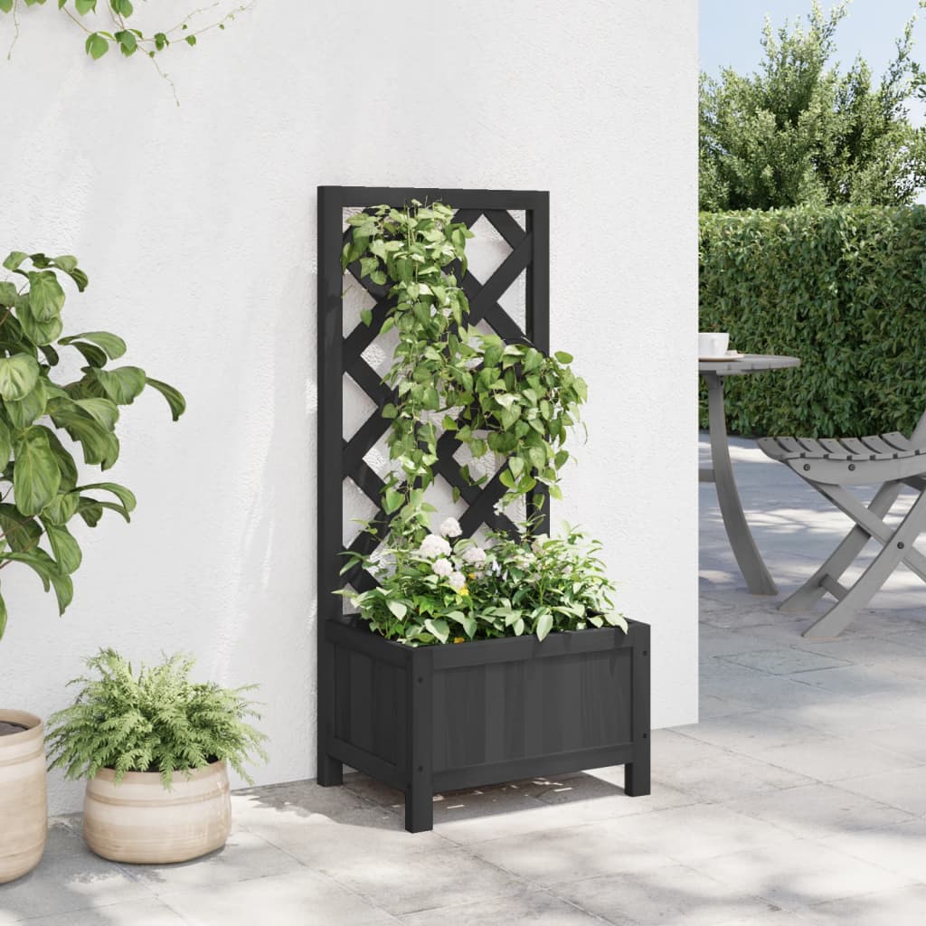 Planter With Trellis Solid Wood Fir