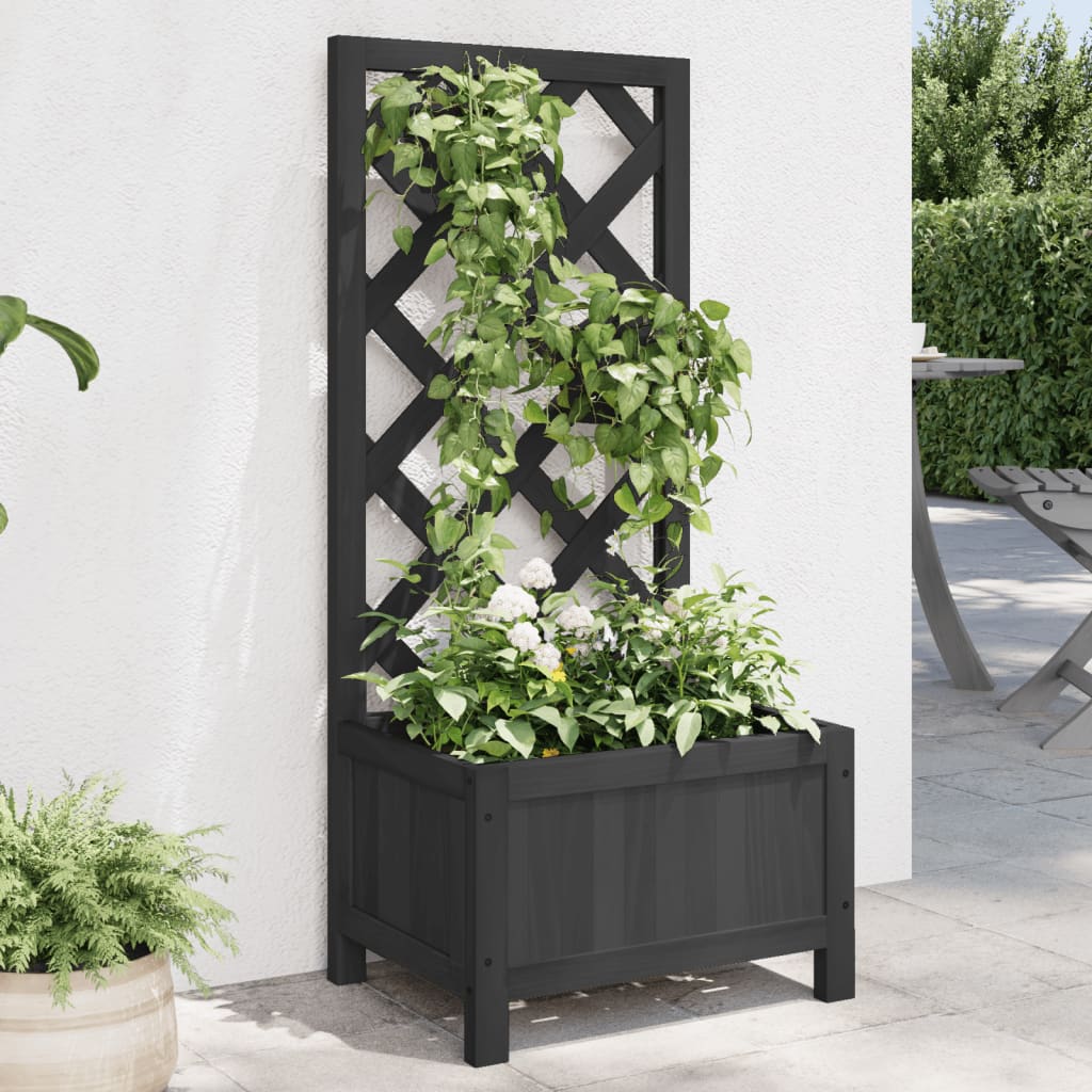 Planter With Trellis Solid Wood Fir