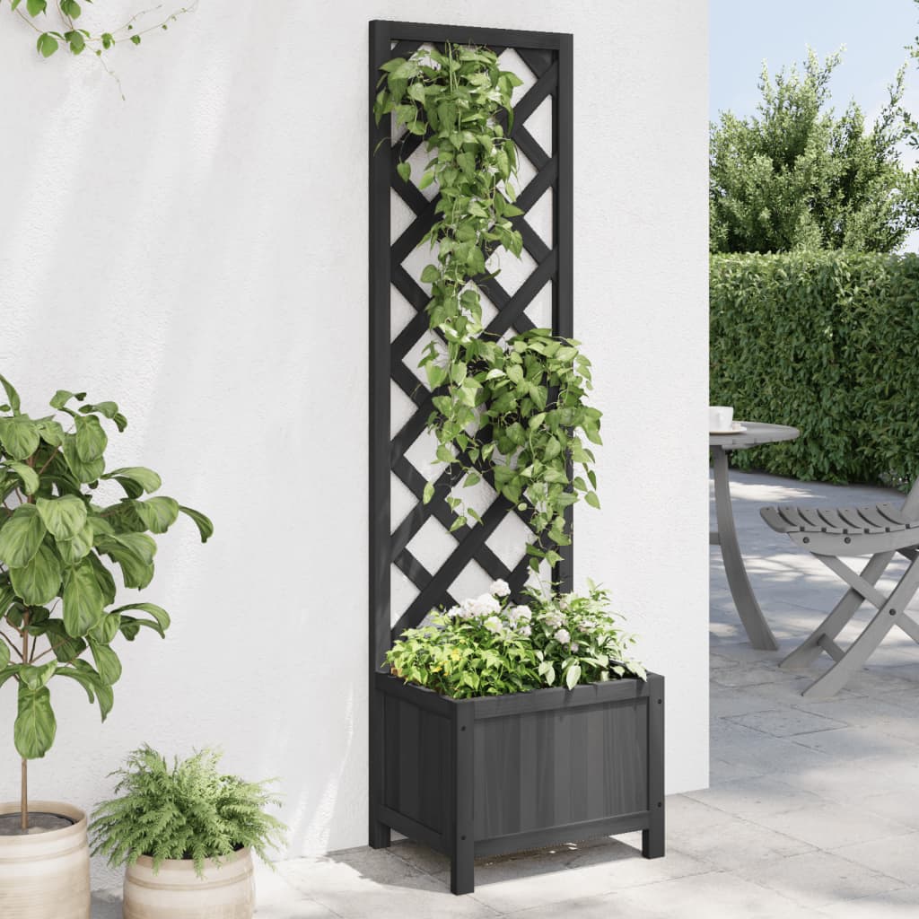 Planter With Trellis Solid Wood Fir