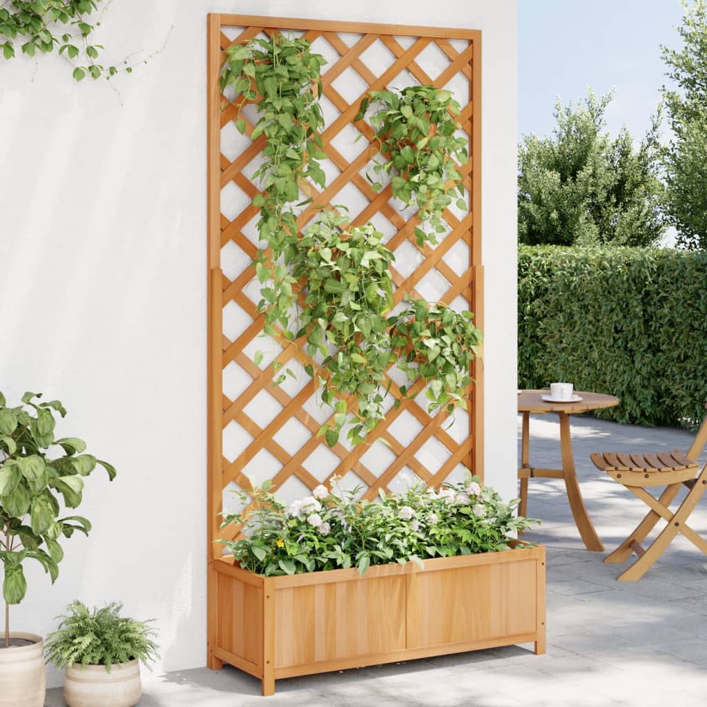 Planter With Trellis Solid Wood Fir