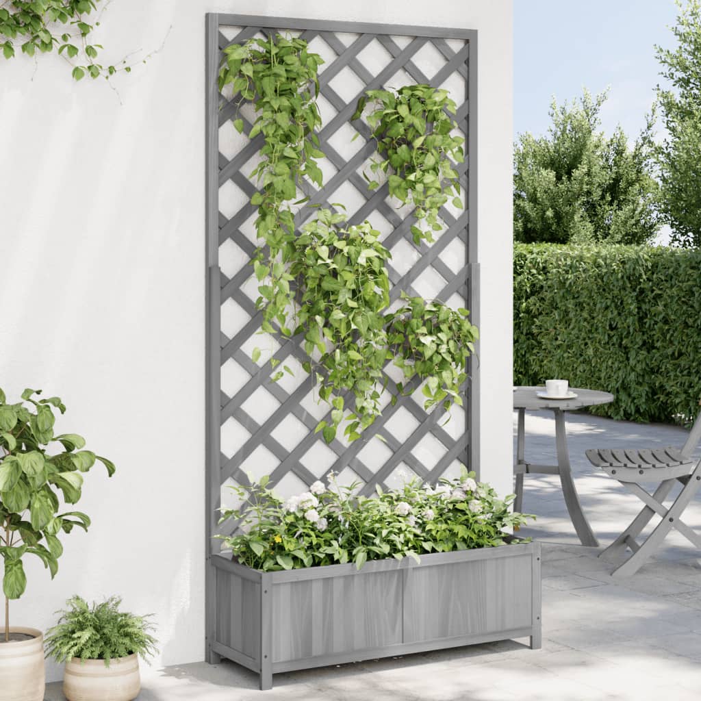 Planter With Trellis Solid Wood Fir