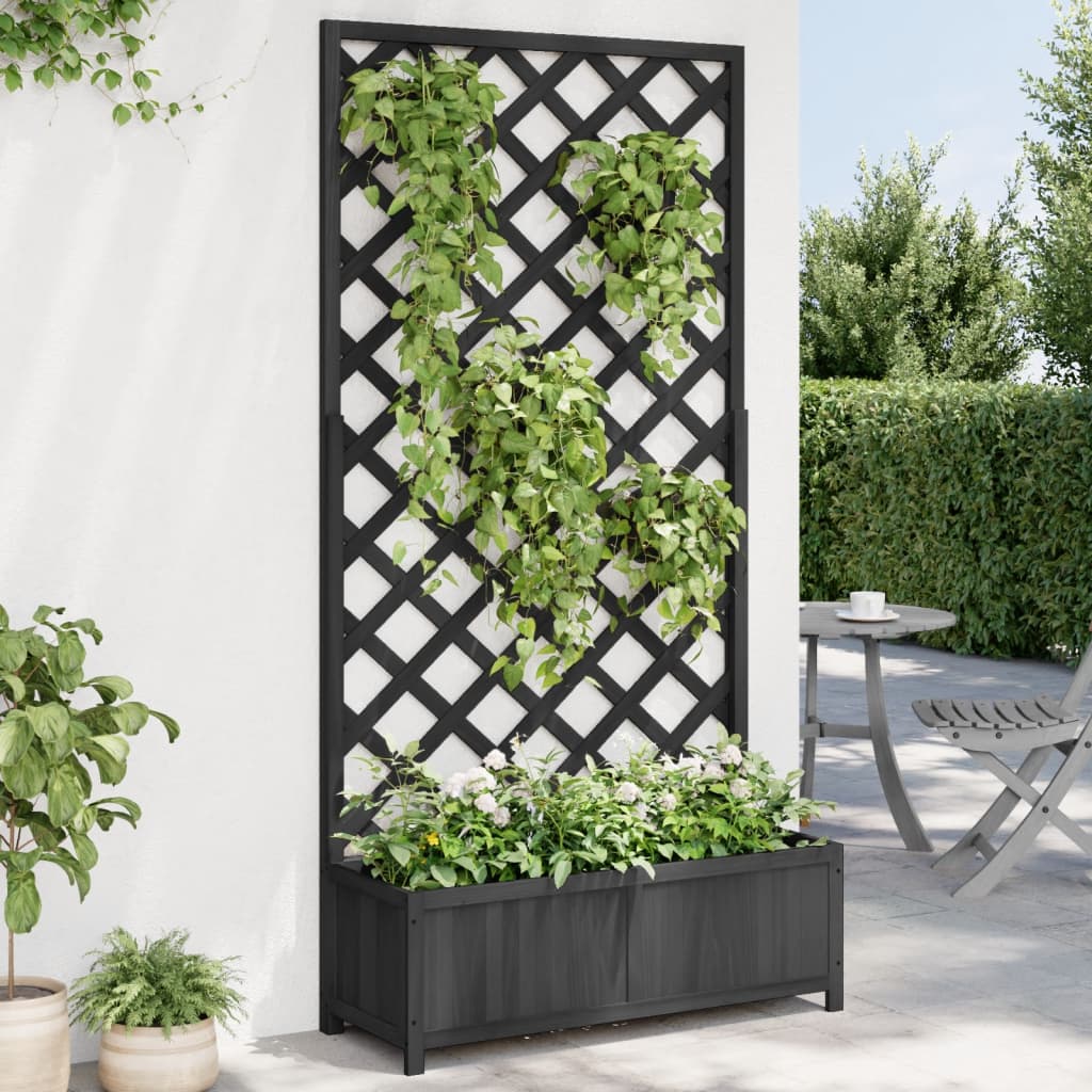 Planter With Trellis Solid Wood Fir
