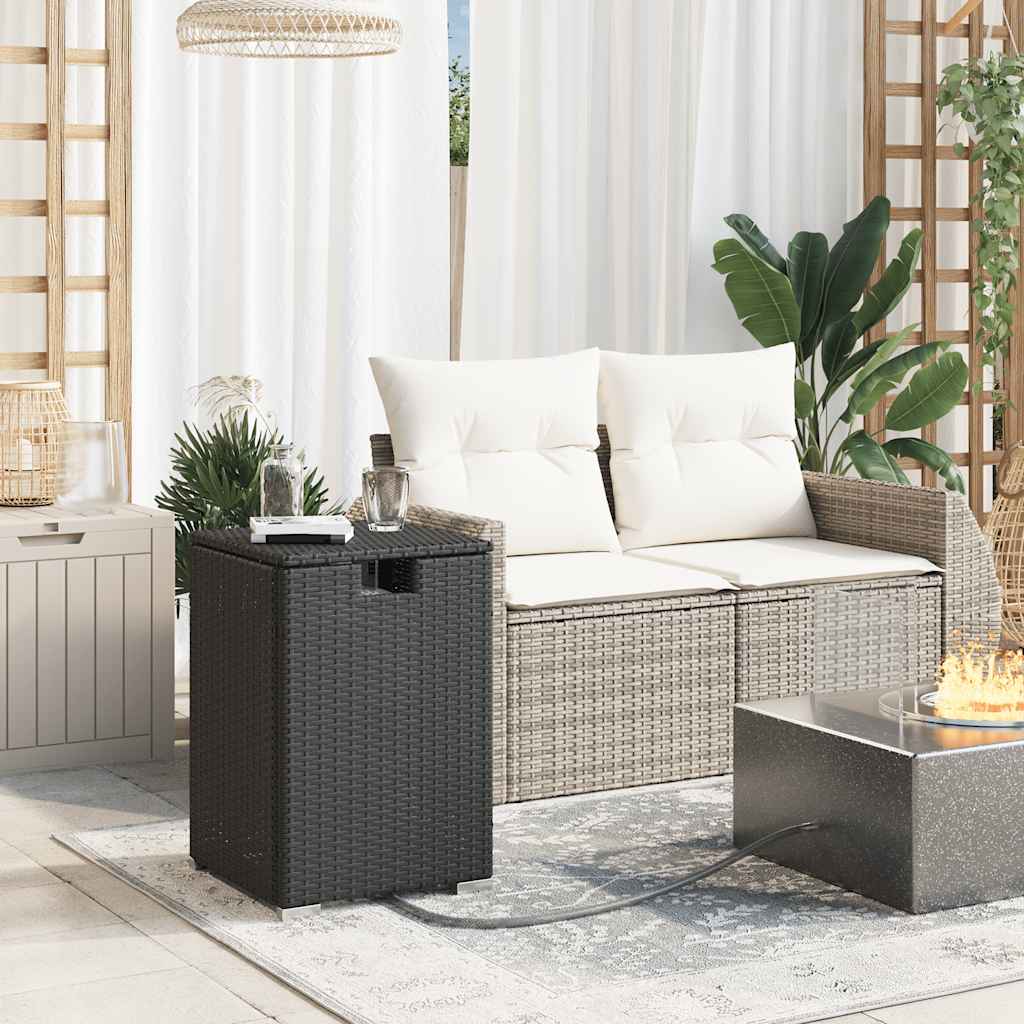 Outdoor Table Propane Tank Cover 40X40X60 Cm Poly Rattan brown grey beige black