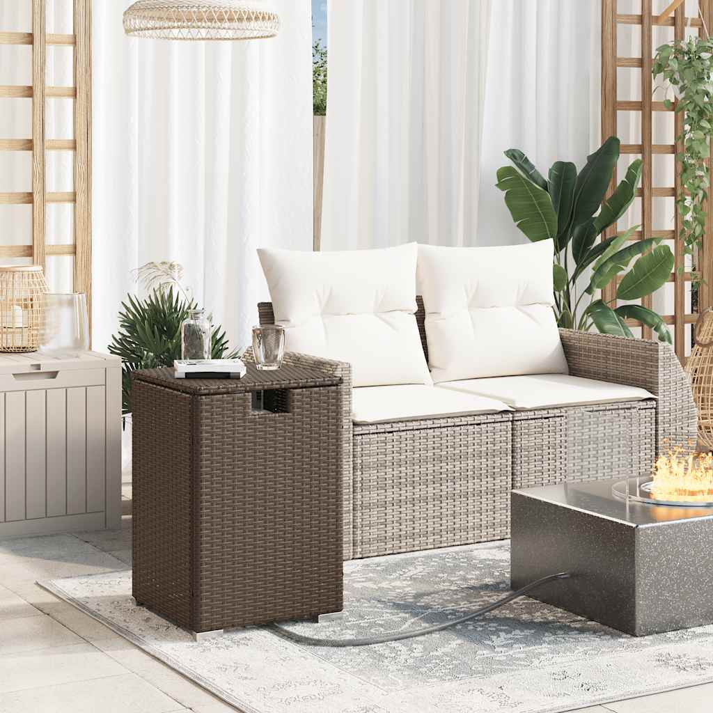 Outdoor Table Propane Tank Cover 40X40X60 Cm Poly Rattan brown grey beige black
