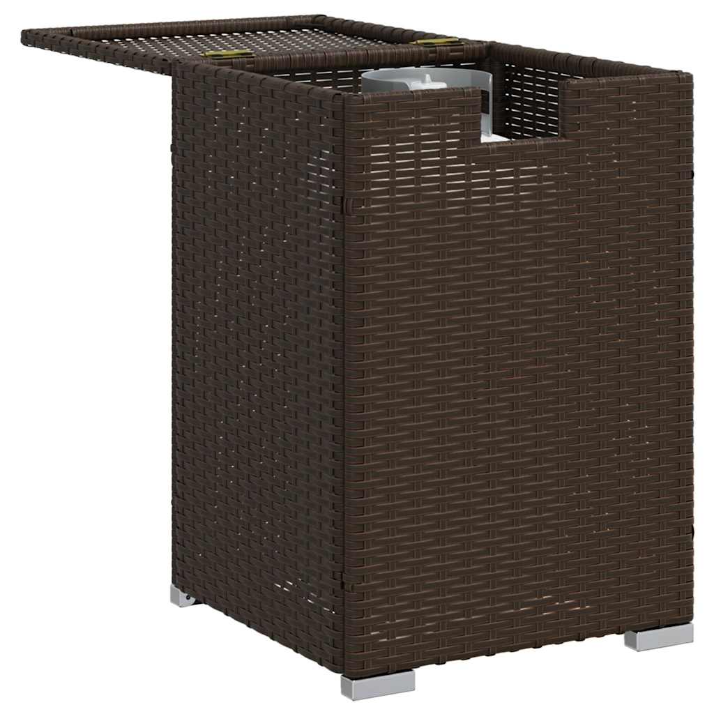 Outdoor Table Propane Tank Cover 40X40X60 Cm Poly Rattan brown grey beige black
