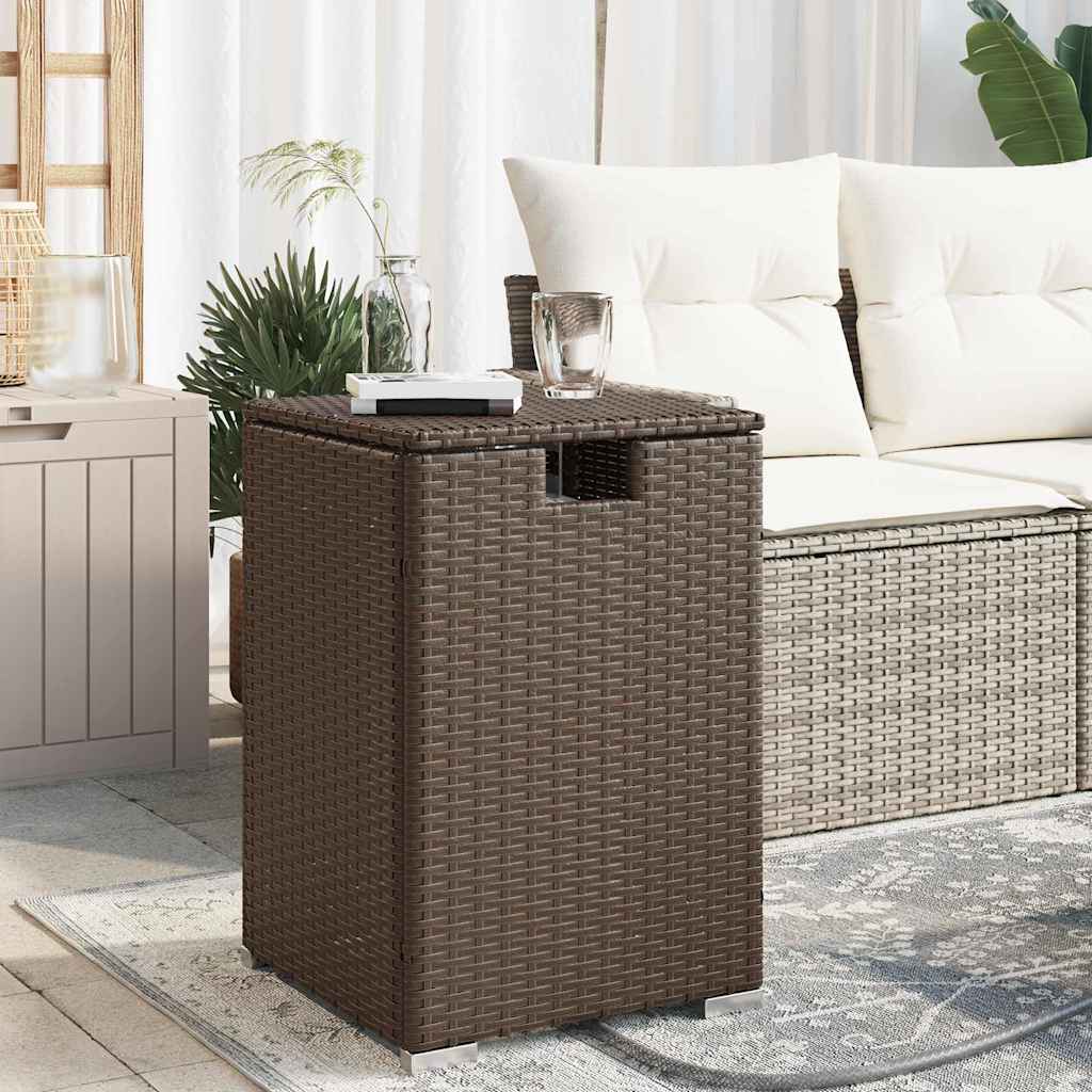 Outdoor Table Propane Tank Cover 40X40X60 Cm Poly Rattan brown grey beige black