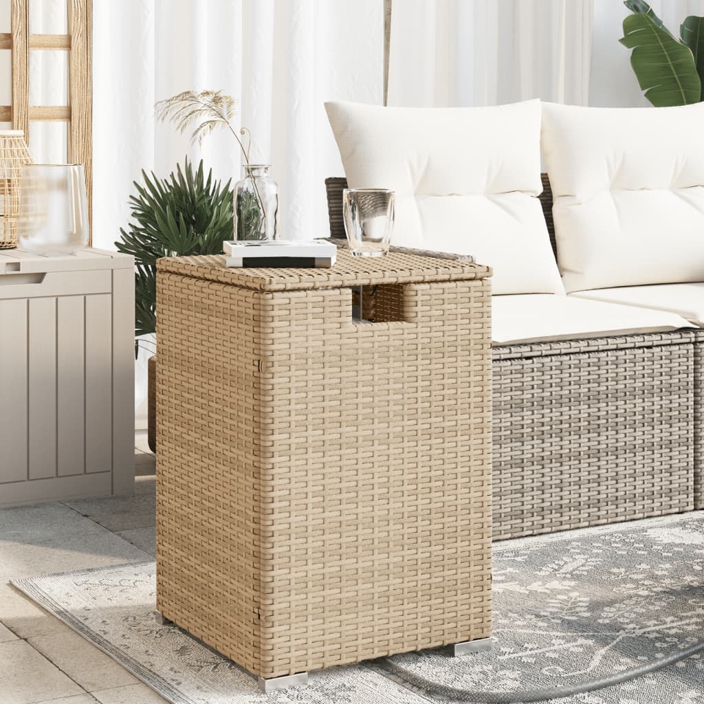 Propane Tank Cover Table 40X40X60 Cm Poly Rattan