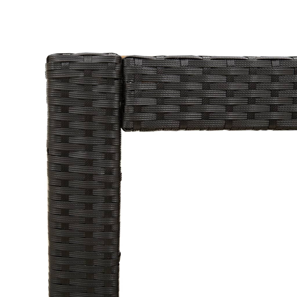 Outdoor Table Garden Side Wooden Top Poly Rattan grey beige black PE rattan 100