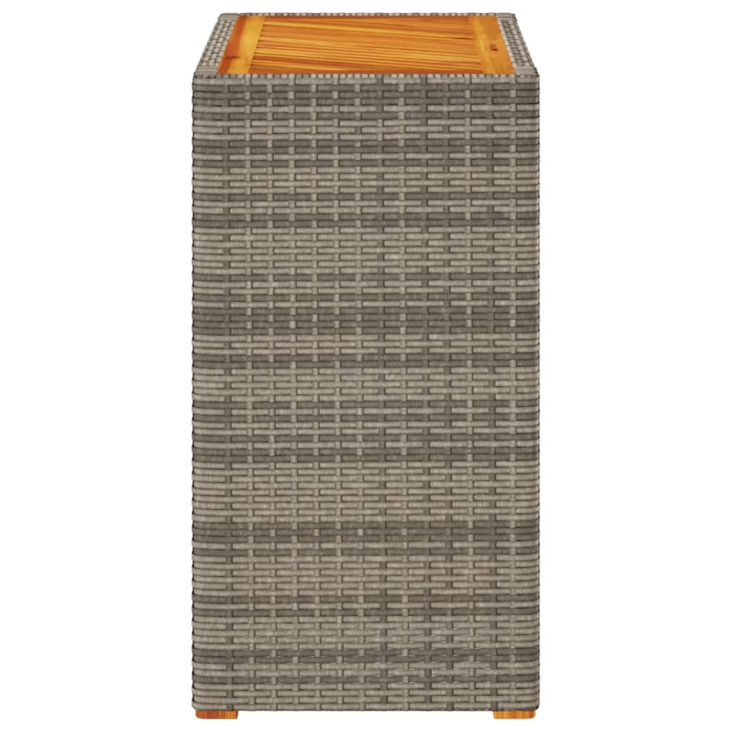 Outdoor Table Garden Side Wooden Top Poly Rattan grey beige black PE rattan 100