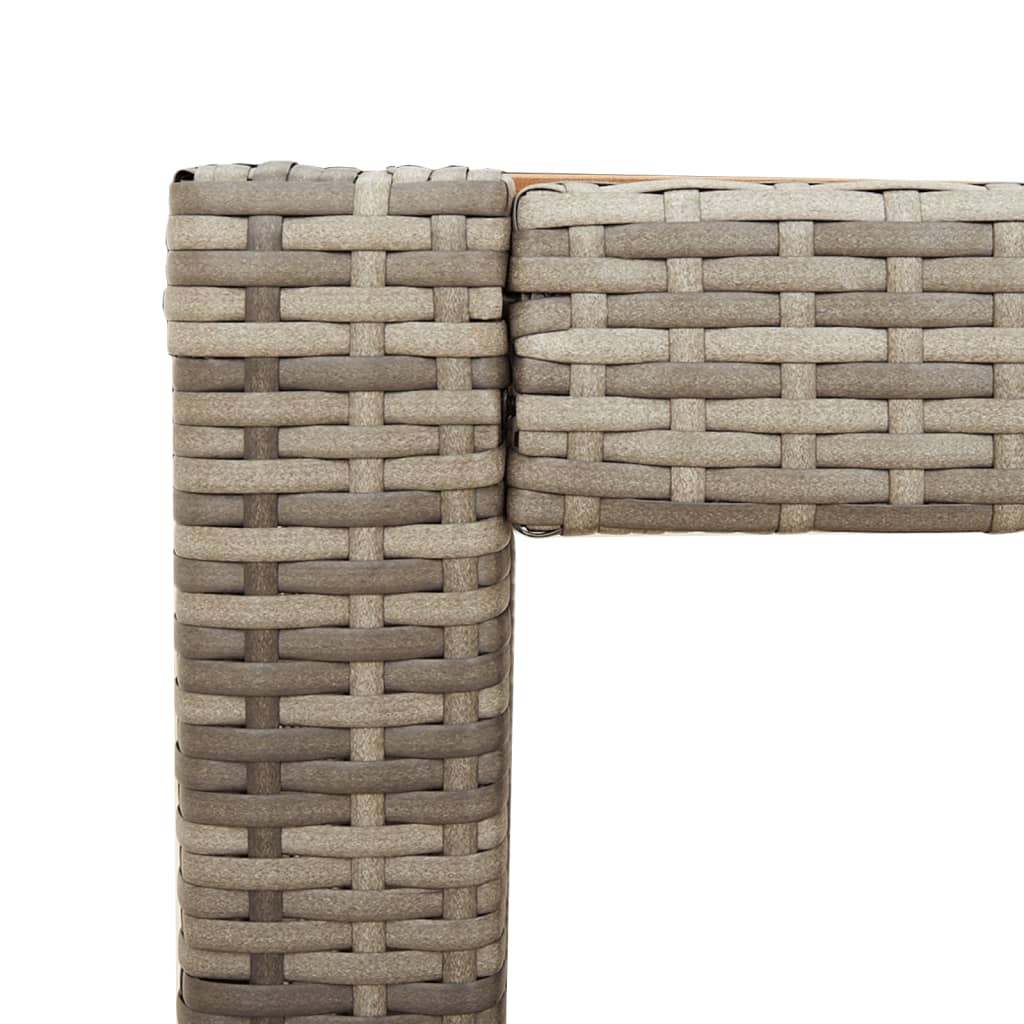Outdoor Table Garden Side Wooden Top Poly Rattan grey beige black PE rattan 100