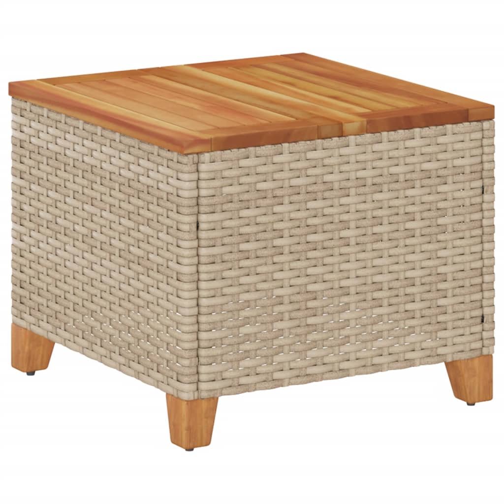 Garden Table 45X45X37 Cm Poly Rattan Acacia Wood