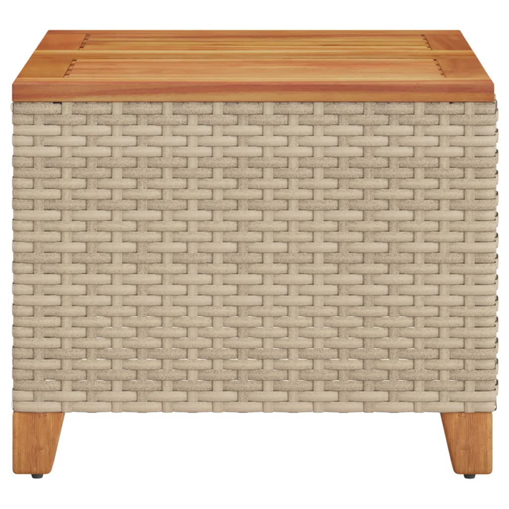 Garden Table 45X45X37 Cm Poly Rattan Acacia Wood