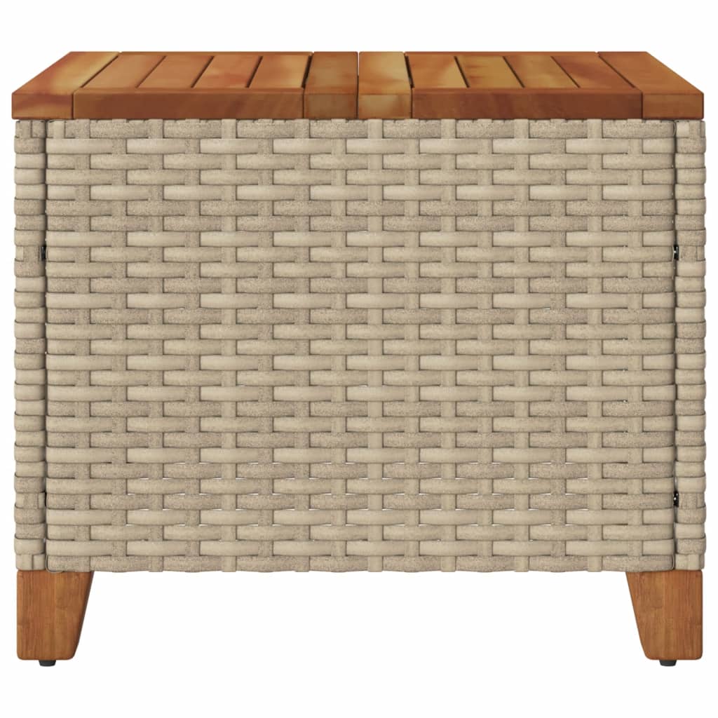 Garden Table 45X45X37 Cm Poly Rattan Acacia Wood