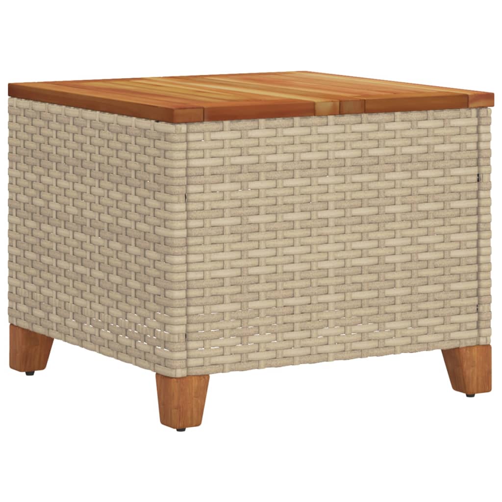 Garden Table 45X45X37 Cm Poly Rattan Acacia Wood