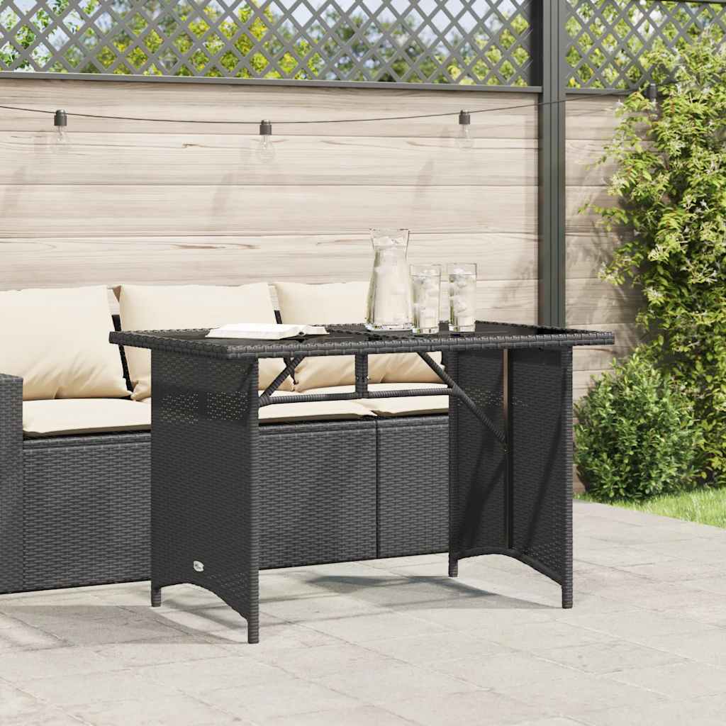 Outdoor Table Garden Top 110X68X70 Cm Poly Rattan Black Brown Grey Beige 110 Cm
