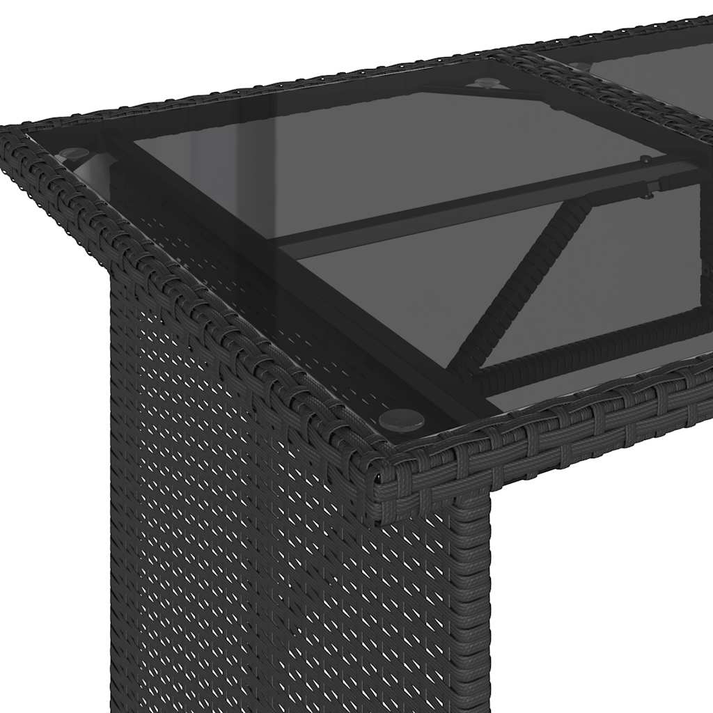 Outdoor Table Garden Top 110X68X70 Cm Poly Rattan Black Brown Grey Beige 110 Cm