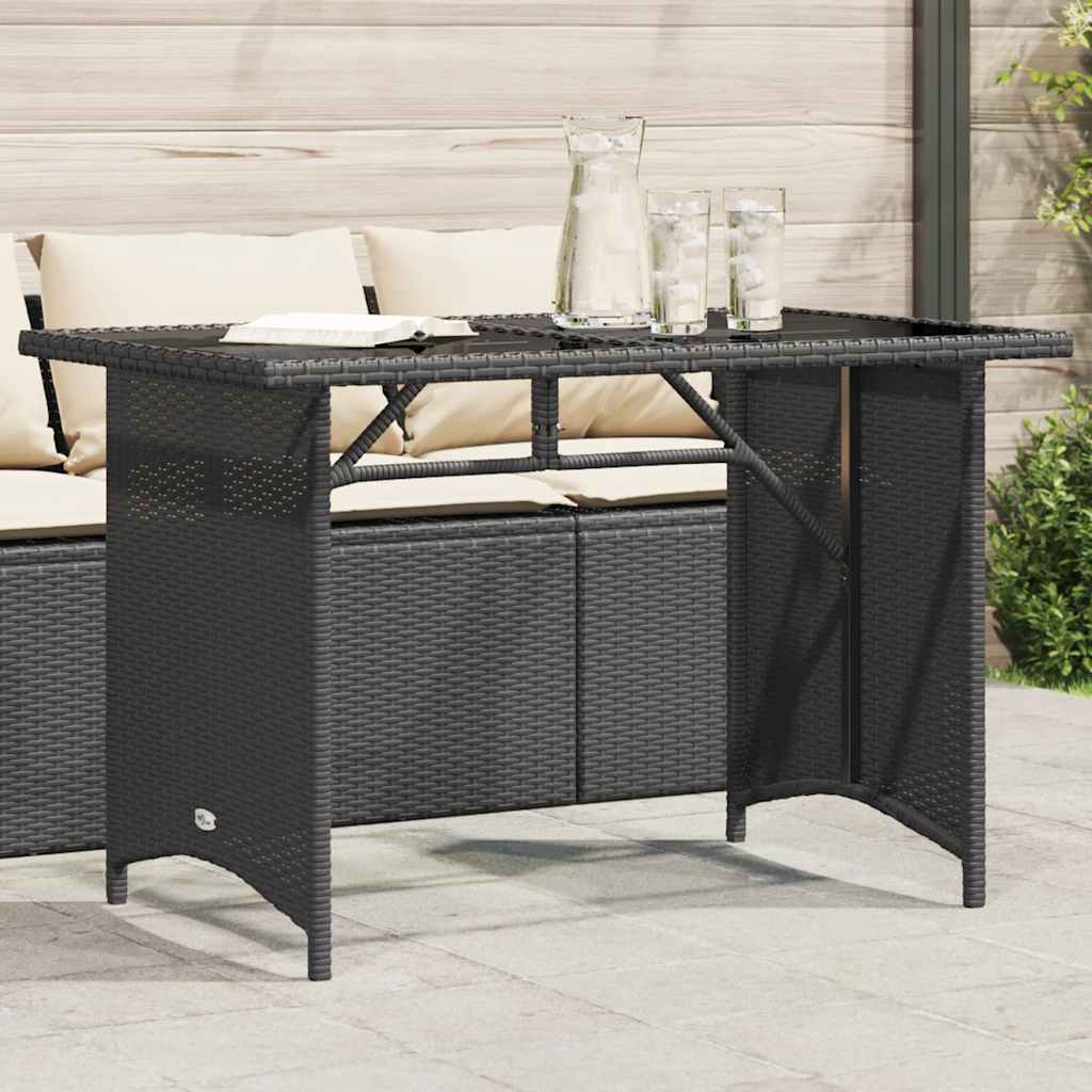 Outdoor Table Garden Top 110X68X70 Cm Poly Rattan Black Brown Grey Beige 110 Cm