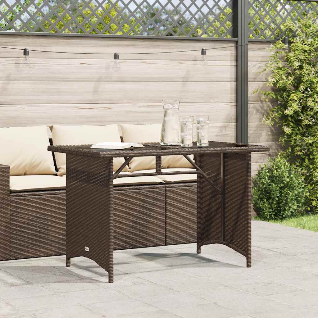 Outdoor Table Garden Top 110X68X70 Cm Poly Rattan Black Brown Grey Beige 110 Cm