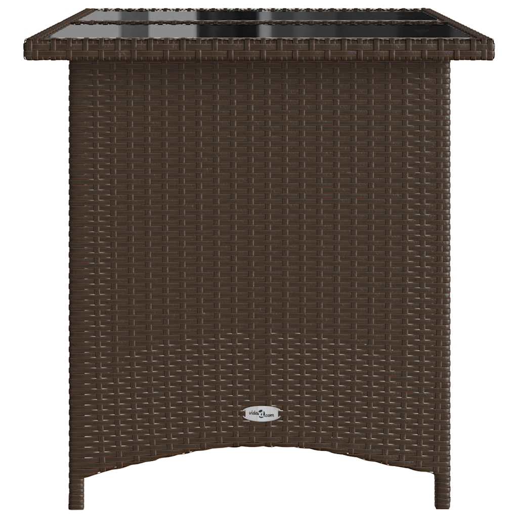 Outdoor Table Garden Top 110X68X70 Cm Poly Rattan Black Brown Grey Beige 110 Cm