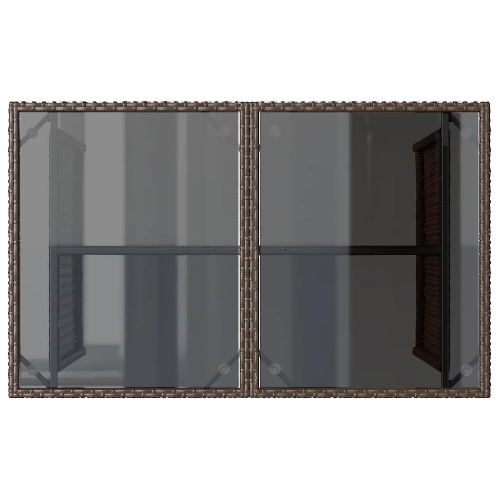 Outdoor Table Garden Top 110X68X70 Cm Poly Rattan Black Brown Grey Beige 110 Cm