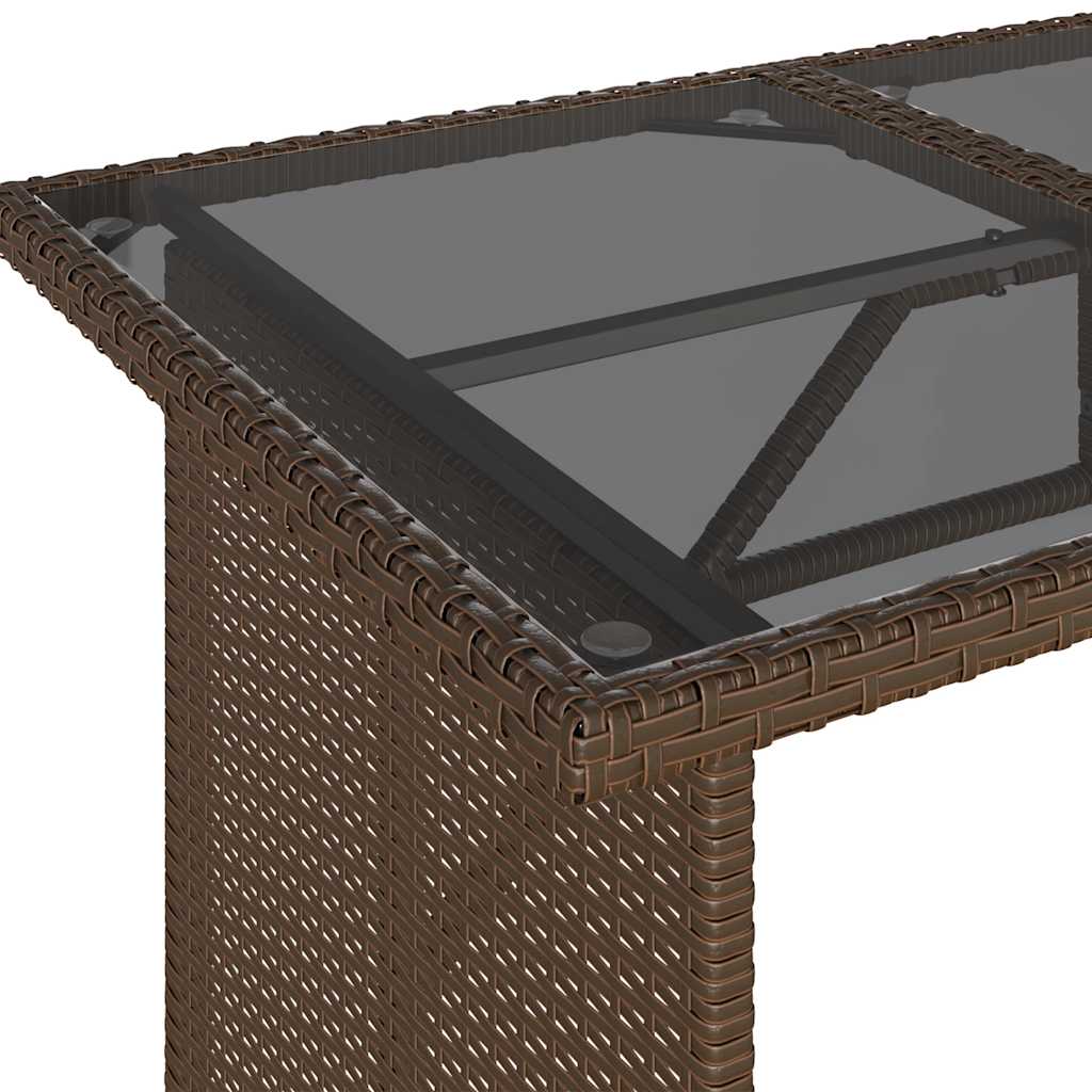 Outdoor Table Garden Top 110X68X70 Cm Poly Rattan Black Brown Grey Beige 110 Cm
